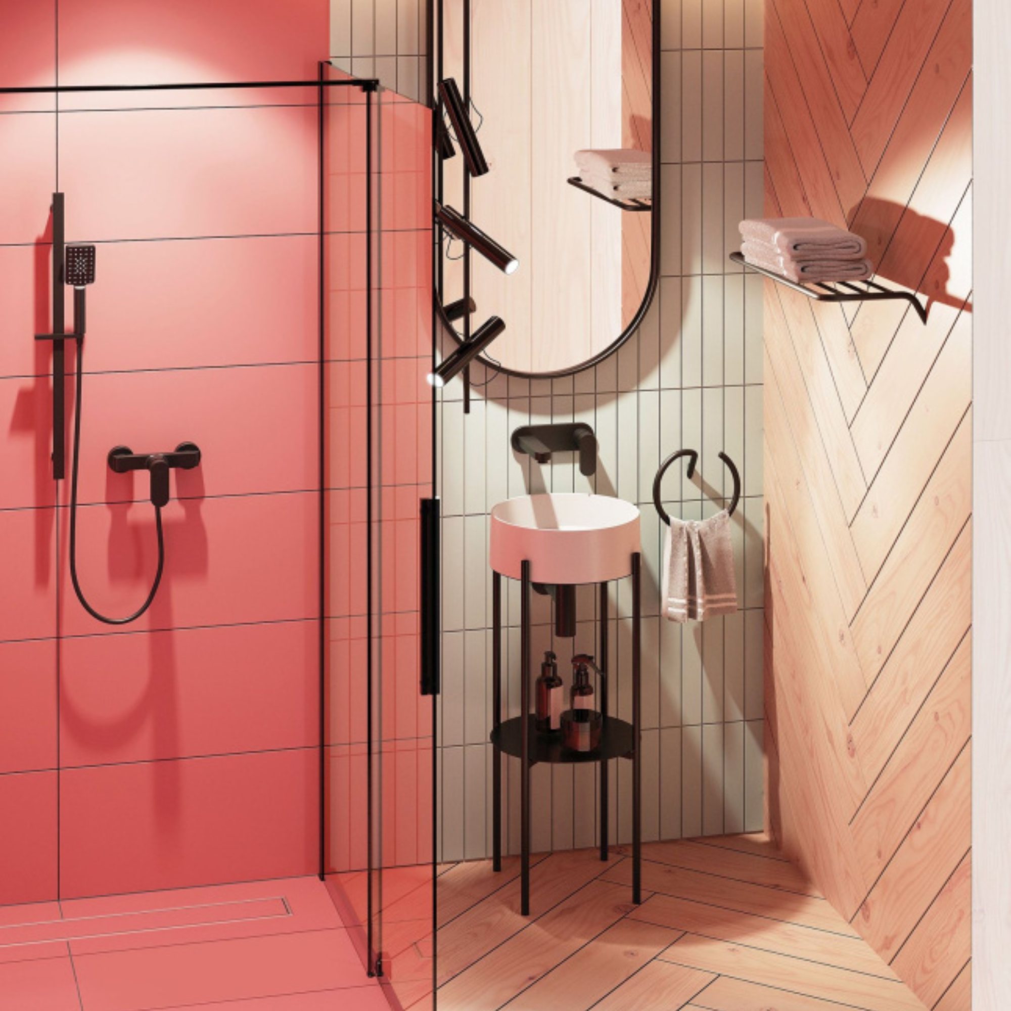Mitigeur de Douche Deante Alpina Noir Mat - Time Design