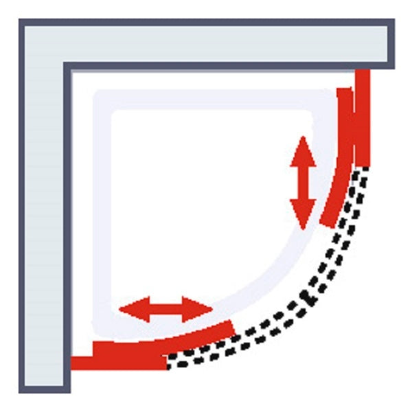 Cabine de Douche Demi-Ronde chromé