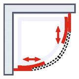 Cabine de Douche Demi-Ronde chromé