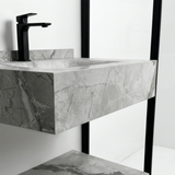 Pack Salle de Bain Premium : Grès Cérame Marbré Gris