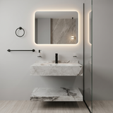 Pack Salle de Bain Premium : Grès Cérame Marbré Gris