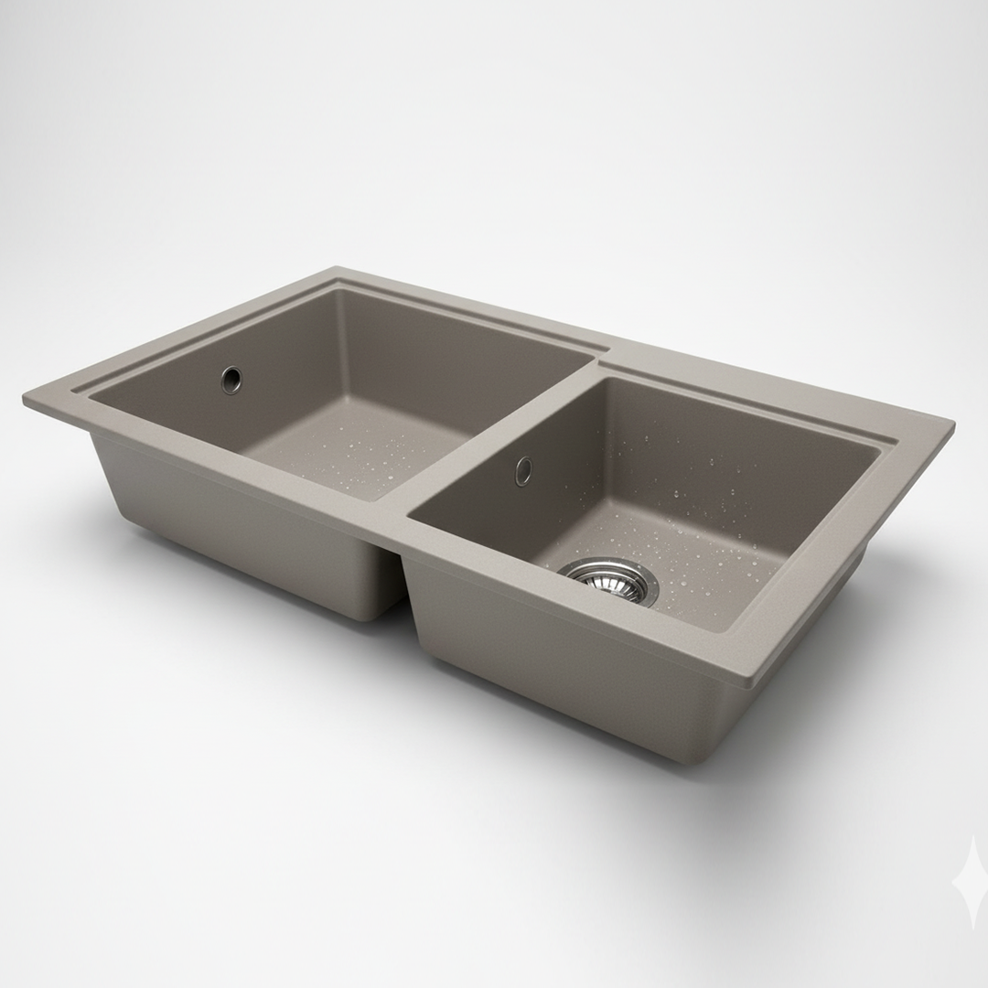 Évier Granit Eurêka 86x50 cm - 2 Bacs