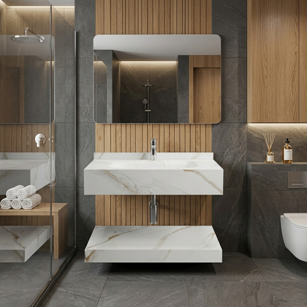 Pack Meuble Gres Calacata Gold 80CM - Time Design