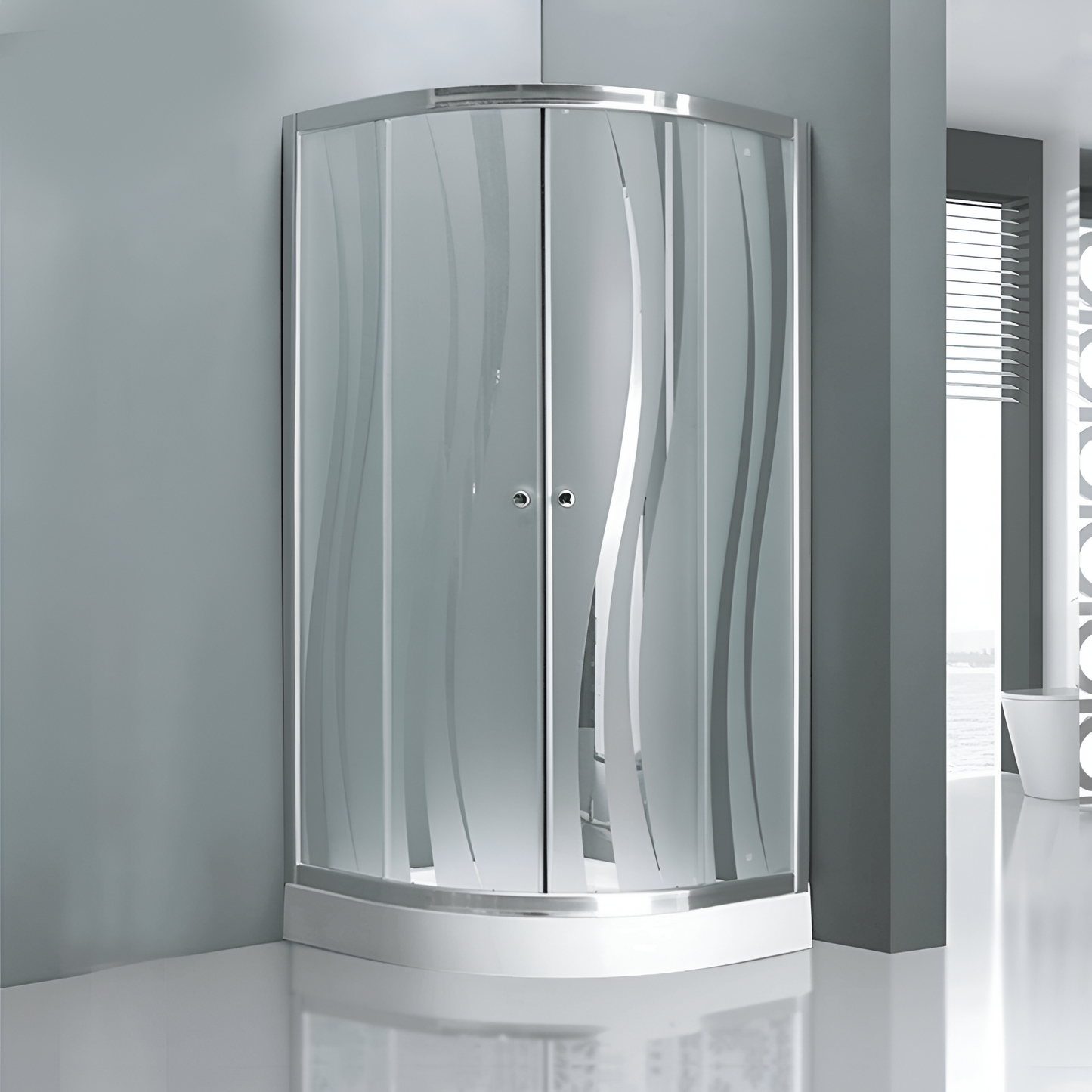 Cabine de Douche Demi-Ronde Vagues