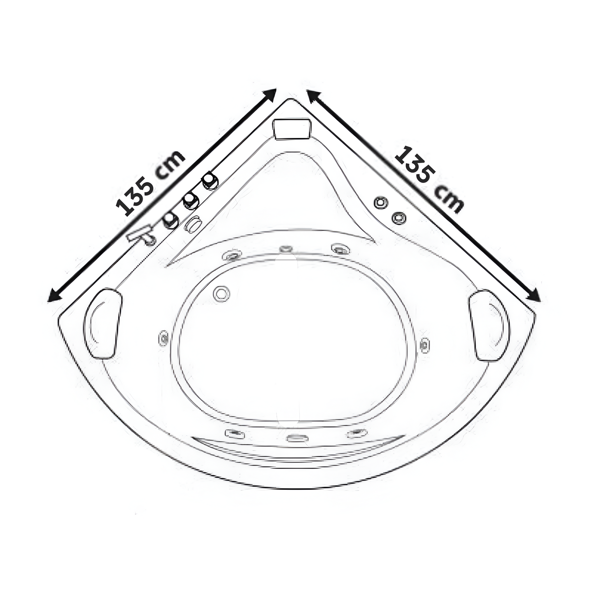 Baignoire Hydro 208 AB 135/135cm
