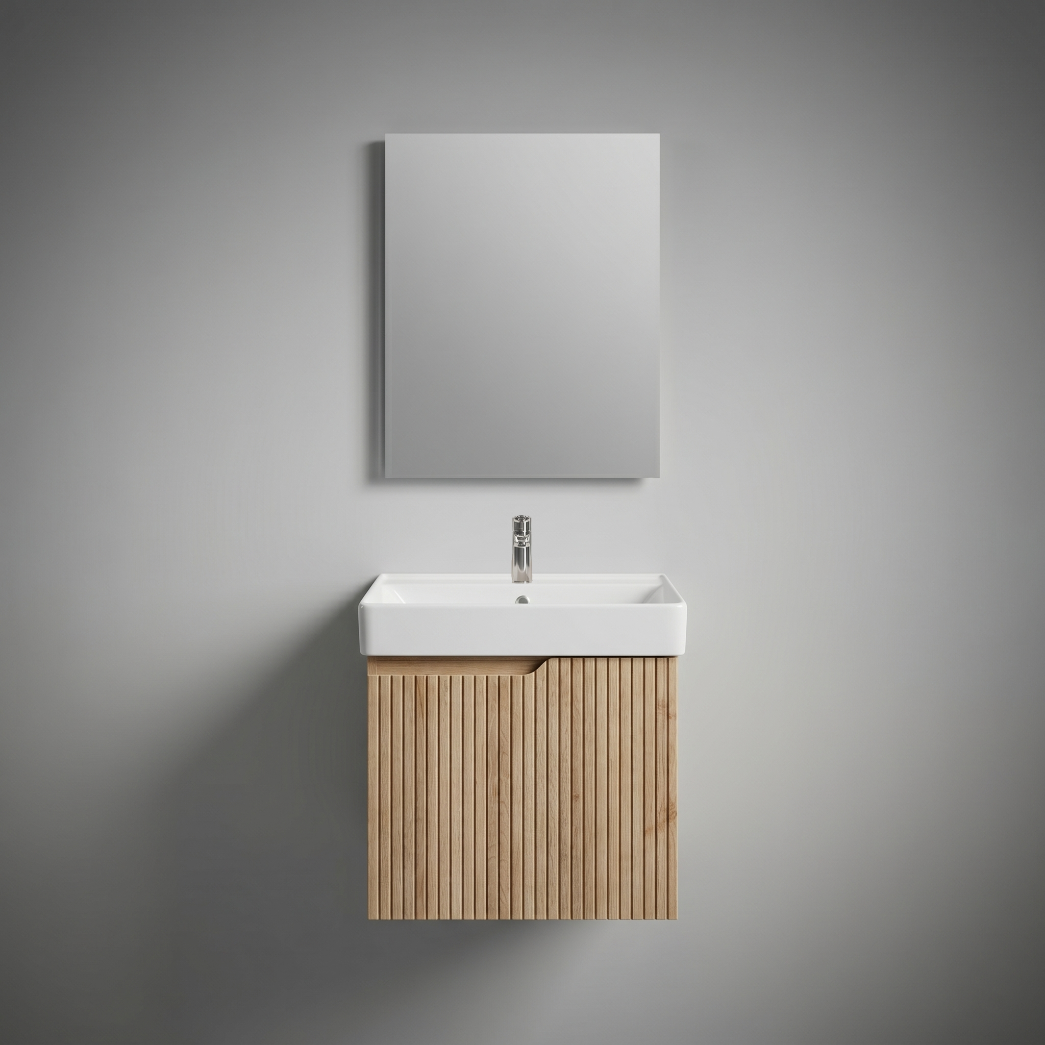 Pack Meuble Salle de Bain Square : Finition Chêne Naturel