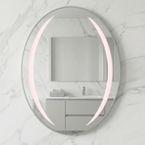 Miroir ovale avec cadre alluminum 80/60cm