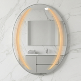 Miroir ovale avec cadre alluminum 80/60cm