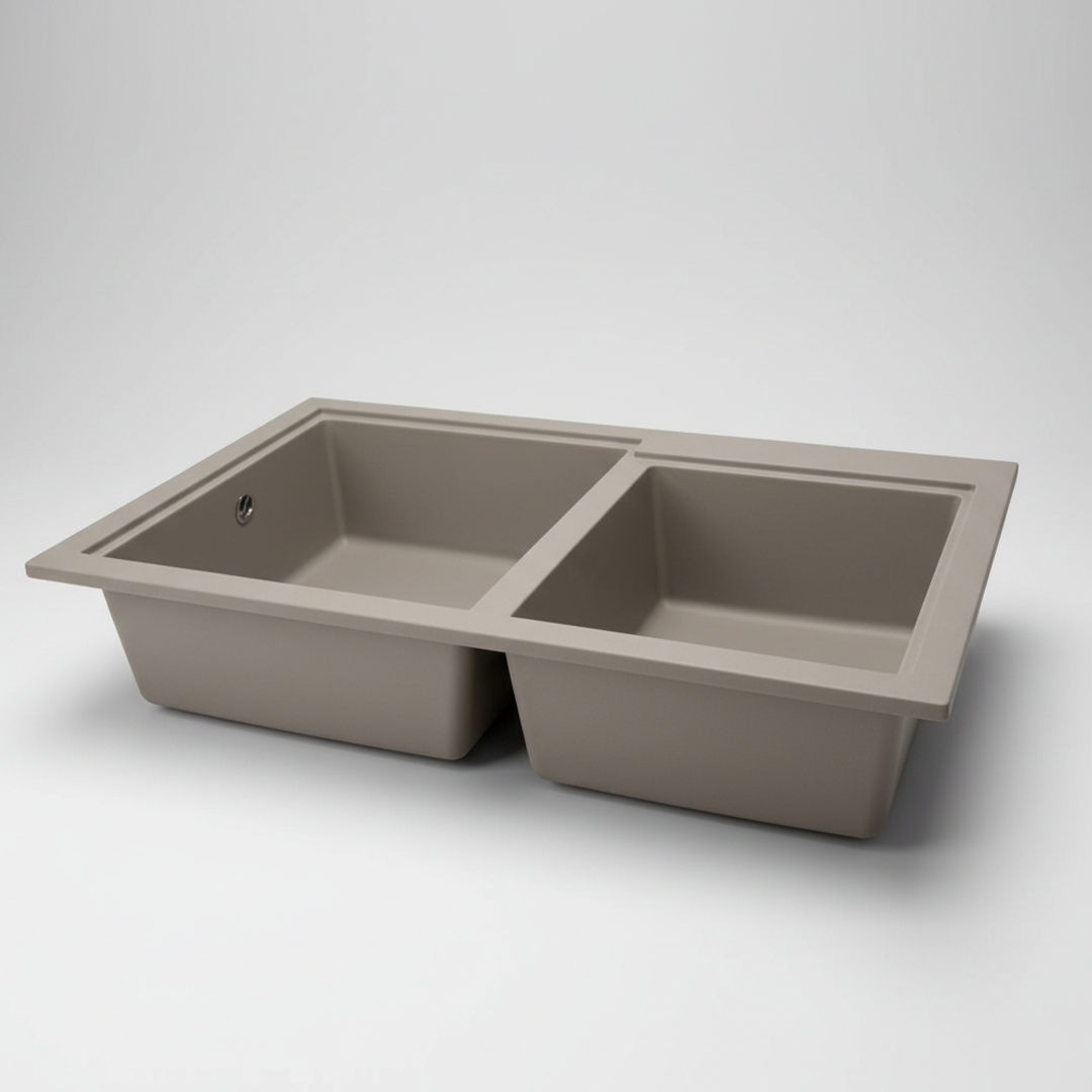 Évier Granit Eurêka 86x50 cm - 2 Bacs