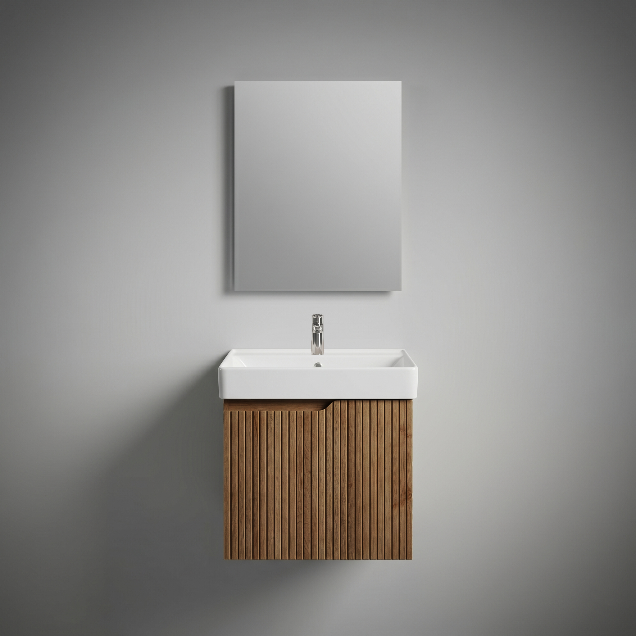 Pack Meuble Salle de Bain Square : Finition Marron Intense