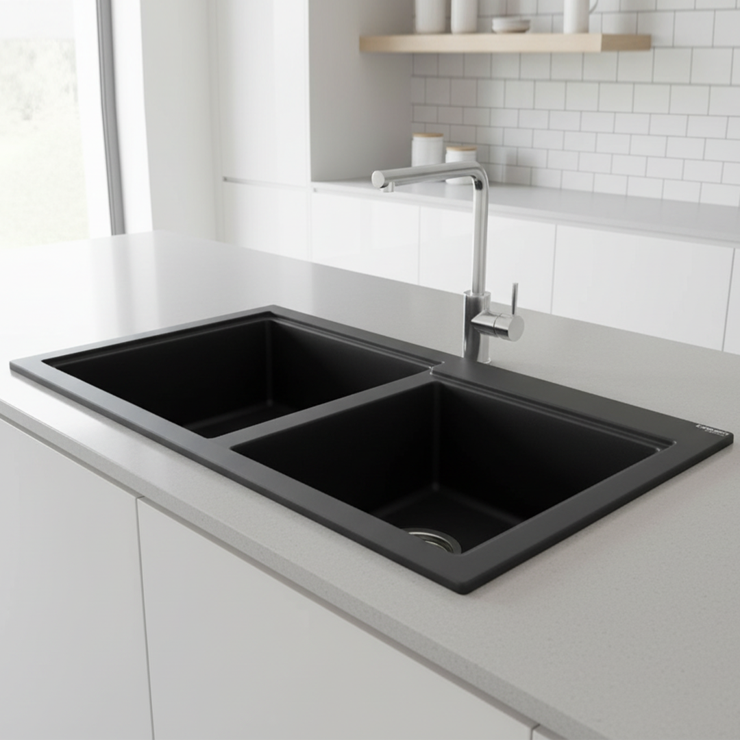 Évier Granit Eurêka 86x50 cm - 2 Bacs